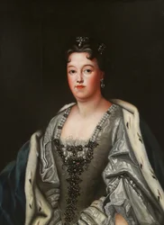Porträt von Therese Kunigunde von Polen in einem silbernen Kleid